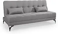 Sofá Cama Solteiro Nevada Reclinavel Revestimento Linho Pes em Ferro (CINZA)