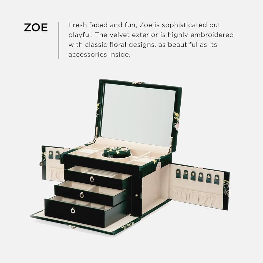 Amazon.com: WOLF Zoe Large Jewelry Box, Forest Green - 20