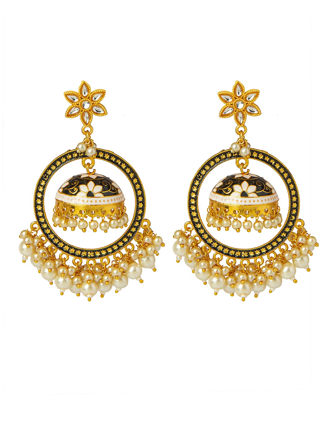 Shining Jewel - By Shivansh Handcrafted Gold Plated Designer Traditional Ethnic Meenakari Kundan Jhumka bali Earrings Women (SJ_1878_BK) (B09HXVYDGB) Amazon Price History, Amazon Price Tracker