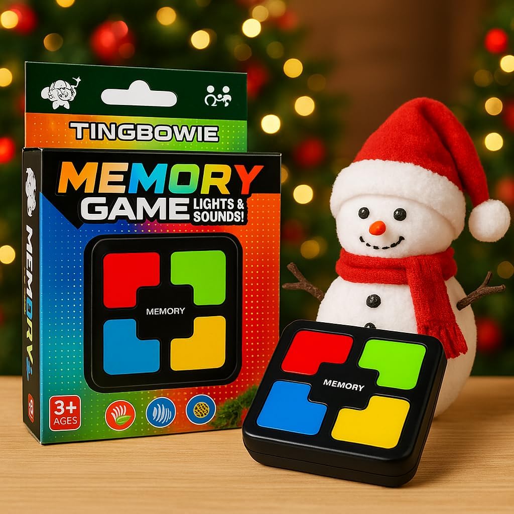 tingbowie Lights Up Memory Game Handheld Electronic Toy, Color Memorizing with Lights and Sounds