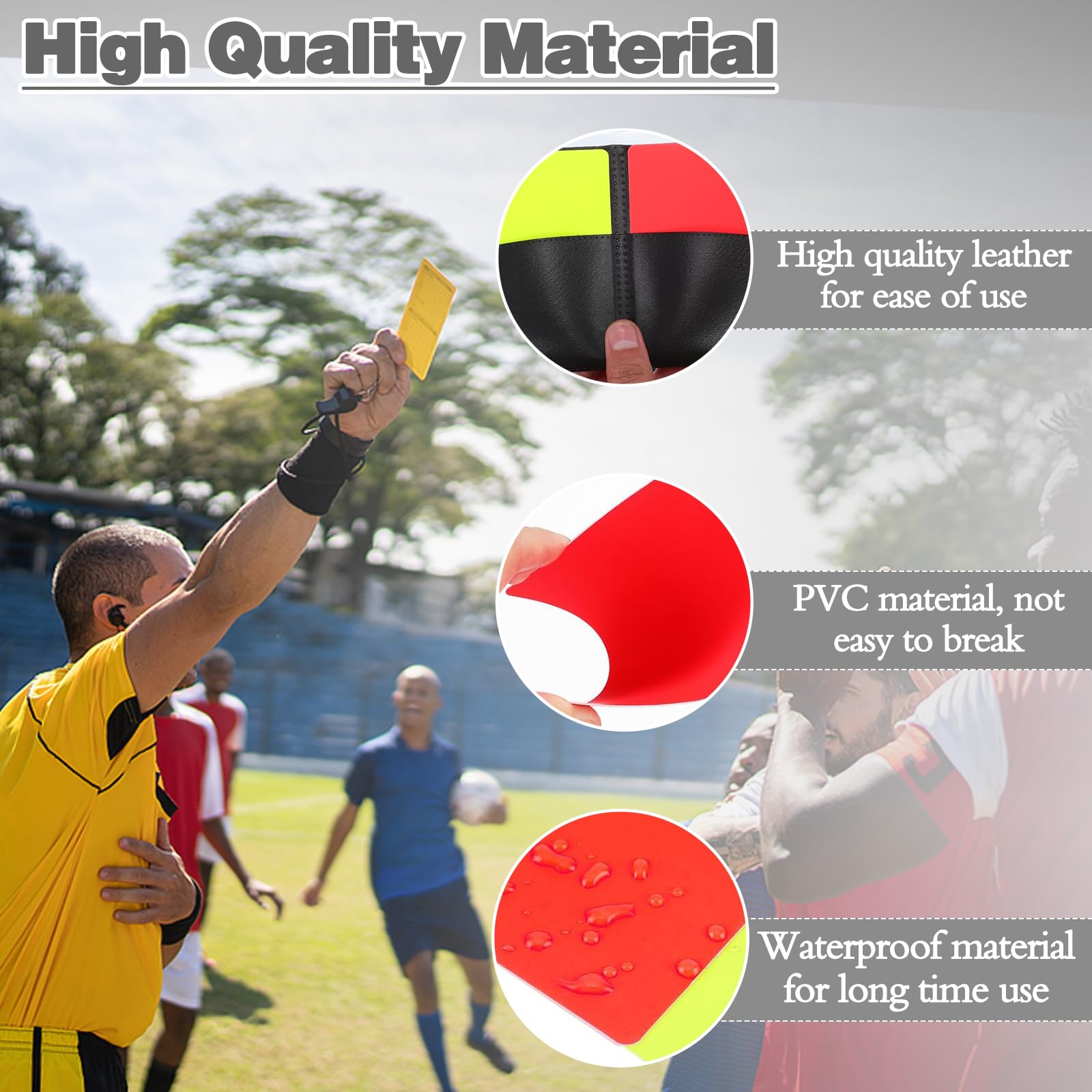 Schiedsrichter Set Fußball Komplett - Rote Gelbe Karte Pfeife & Zubehör