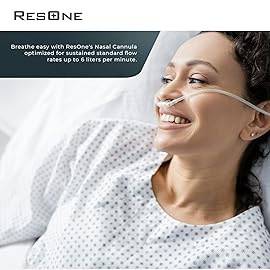 ResOne 7Ft Soft Adult Oxygen Nasal Cannula 5-Pack - Curved Prongs, Crush-Resistant Tubing - Nasal Tubes, Oxygen Concentrator Supplies - Soft Curved Nose Piece, Standard Size, Standard Flow 6 LPM