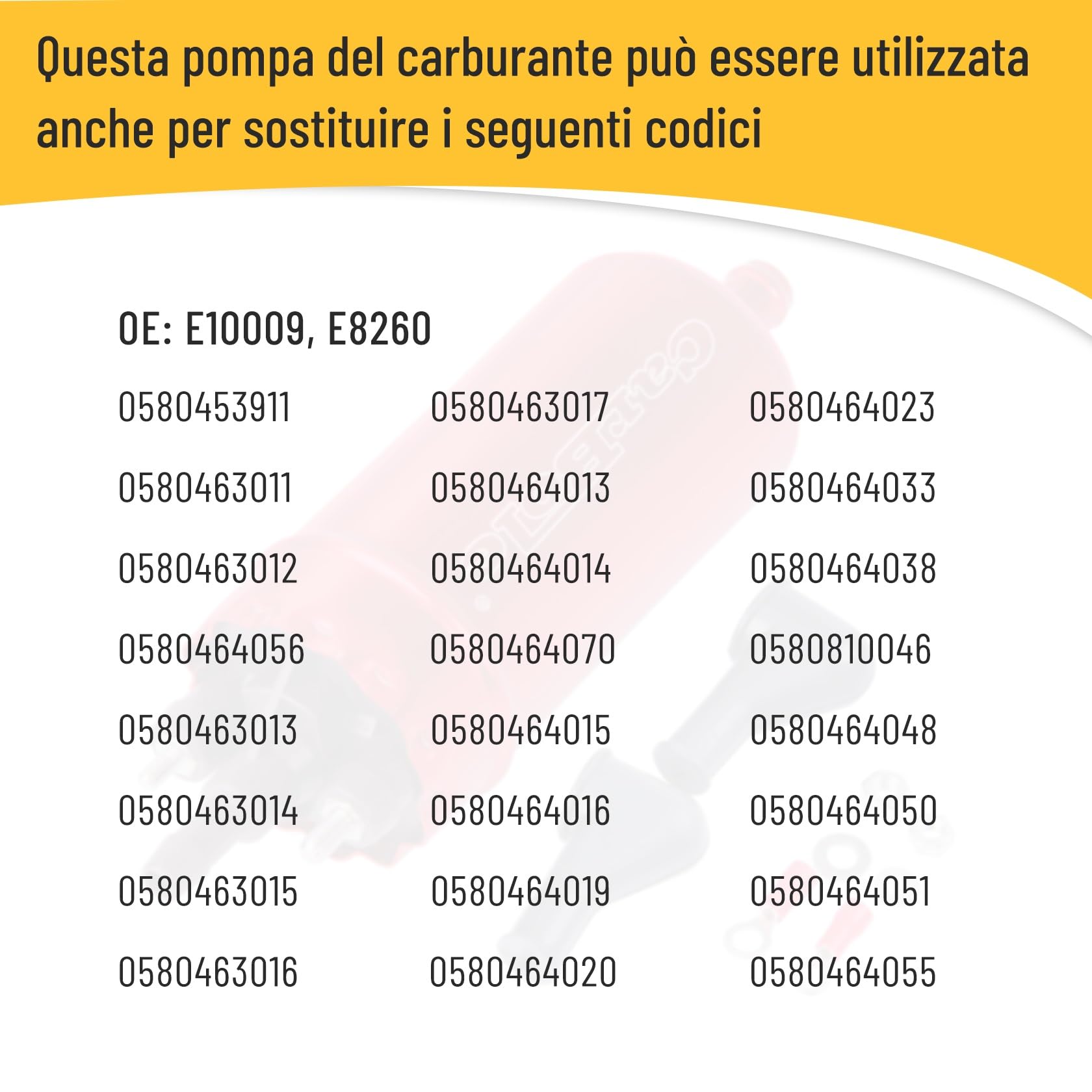 CarBole Pompa del Carburante Elettrica Esterna in Linea a 125 PSI,Pompa per Carburante ad Alta Pressione 12V,250BHP,Sostituzione del Codice Duo - Rosso