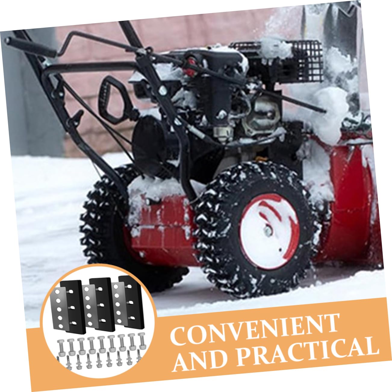 Abaodam Kit Girante per Soffiatore di Neve in Acciaio Inox e Gomma, Set da 3 Pezzi, Sostituzione Resistente per Stabilità ed Equilibrio della Macchina la Neve
