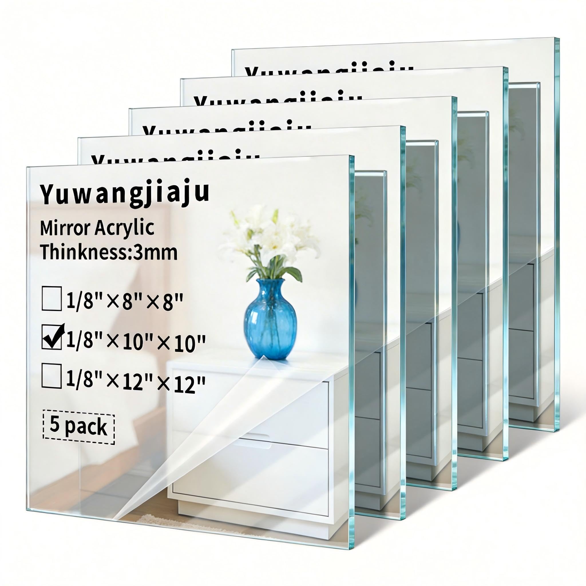Pink Acrylic Mirror Sheets - 5 Pack for Crafts & Decor -28
