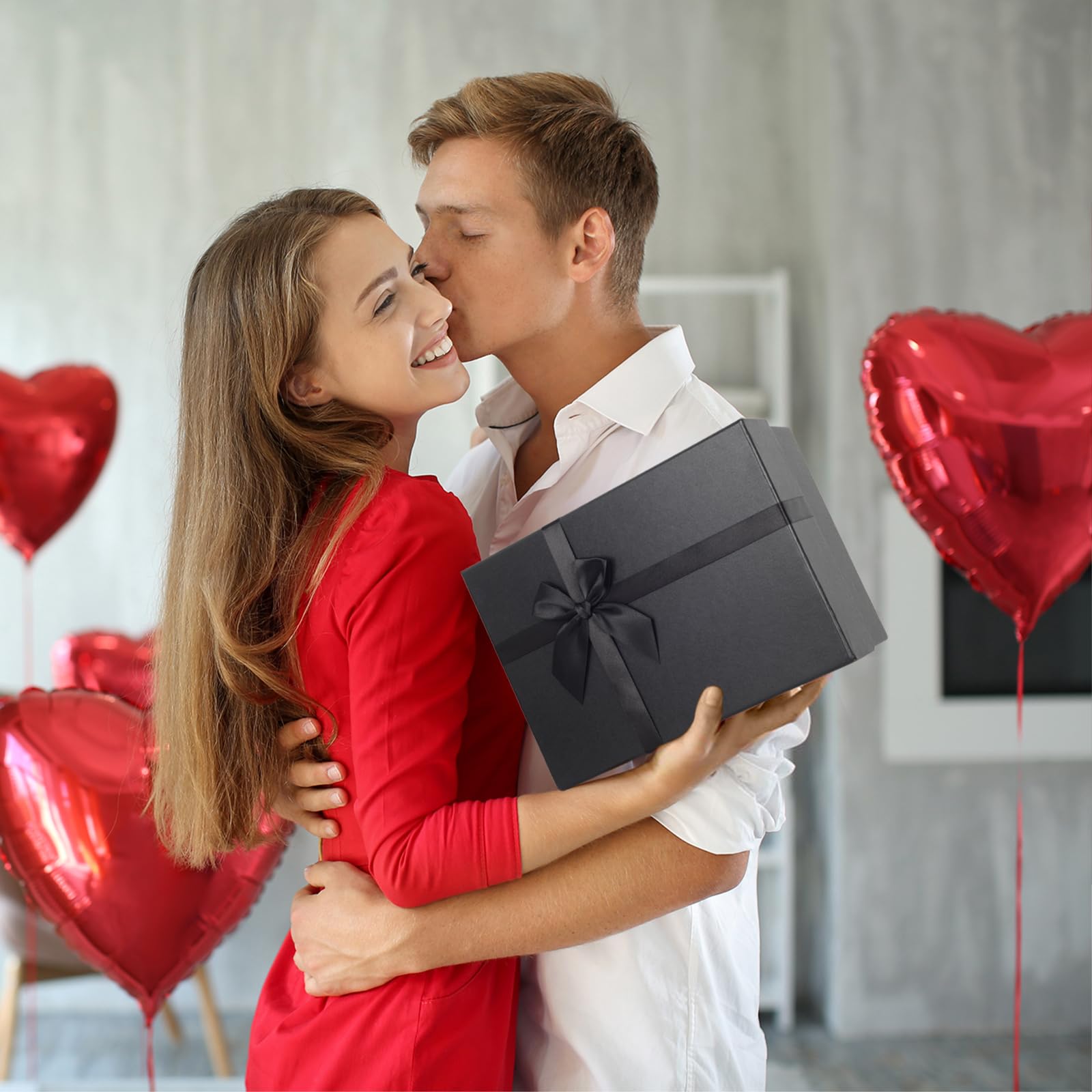 Geschenkboxen für Geschenke, ein Set aus 5 schwarzen Geschenkboxen, vorgeformte Boxen, luxuriöse Geschenkbox für Geburtstage, Jubiläen, Hochzeiten, Weihnachten usw.