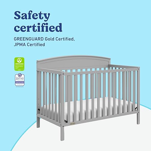Miniatura 6 de Graco Benton - Cuna convertible 5 en 1 (Gris Guijarro) – Certificado GREENGUARD Gold, se convierte de cuna de bebé a cama infantil, diván y cama de
