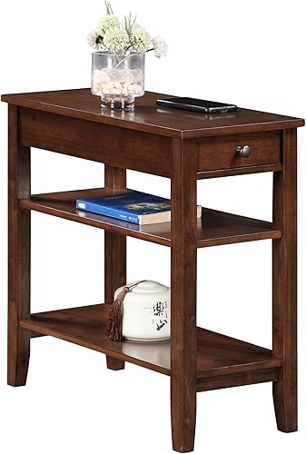 Miniatura 4 de Convenience Concepts American Heritage Mesa Auxiliar Lateral con Cajón de 23.5" - Mesa Clásica de Sala de Estar con Estante de Almacenamiento,