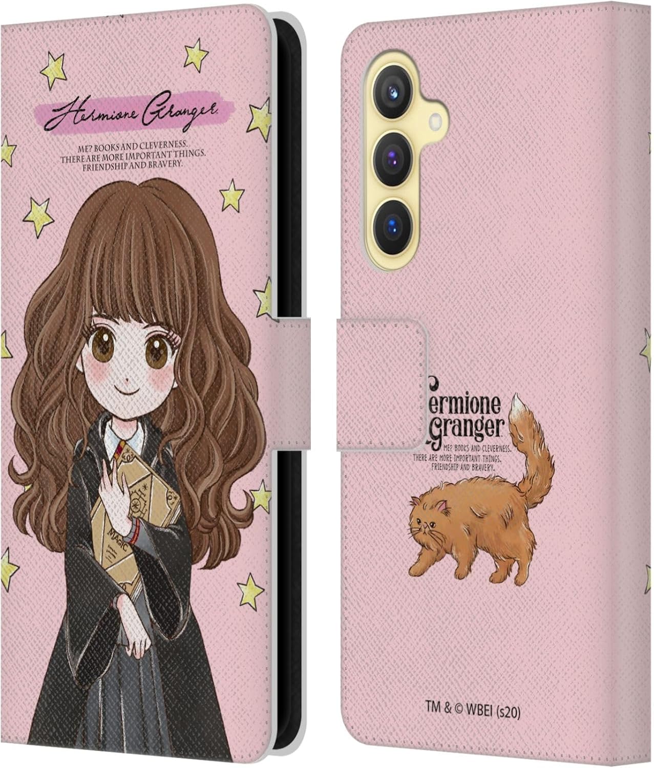 Head Case Designs Officially Licensed Harry Potter Hermione Granger Deathly Hallows XXXVII Leather Wallet Case Compatible with Samsung Galaxy S23 FE 5G
