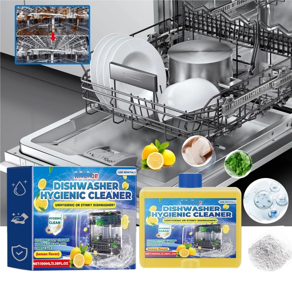 1 pz—3 pz Detergente e disincrostante for lavastoviglie da 100 ml - Profumo di limone, rimuove calcare e grasso, sicuro for i piatti, formula ecologica, compatibile con Jakehoe(3pcs)