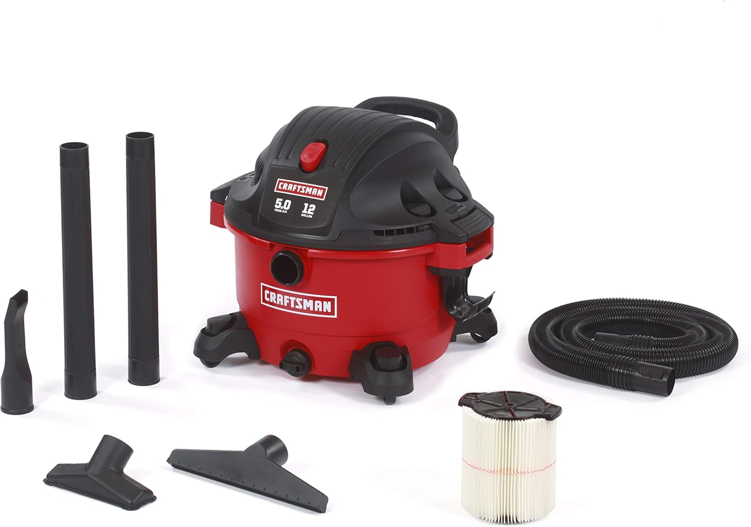 CRAFTSMAN 17765 12 Gallon 5.0 Peak HP Wet Dry Shop Vacuum