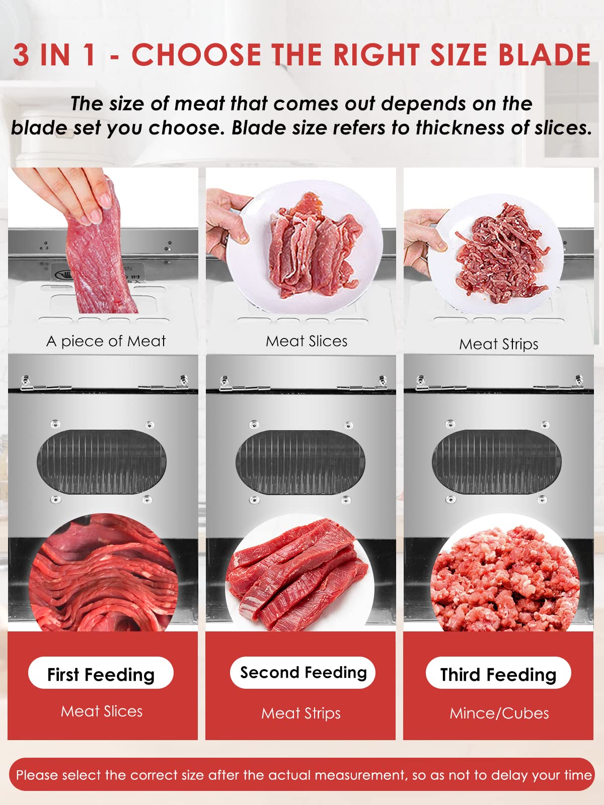Moongiantgo Kommerzielle Fleischschneider, Schneidemaschine, elektrischer Gemüsehobel, 400 kg/h Edelstahl, Fleischstreifen, Würfel, Schneider für knochenloses Fleisch, hartes Gemüse, Obst