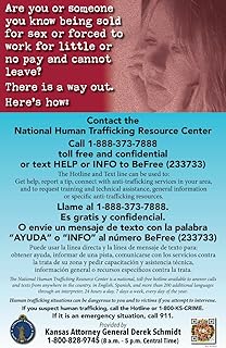 Kansas Human Trafficking Commercial Sign, Human Trafficking Bill, K.S.A. 75-759 -11