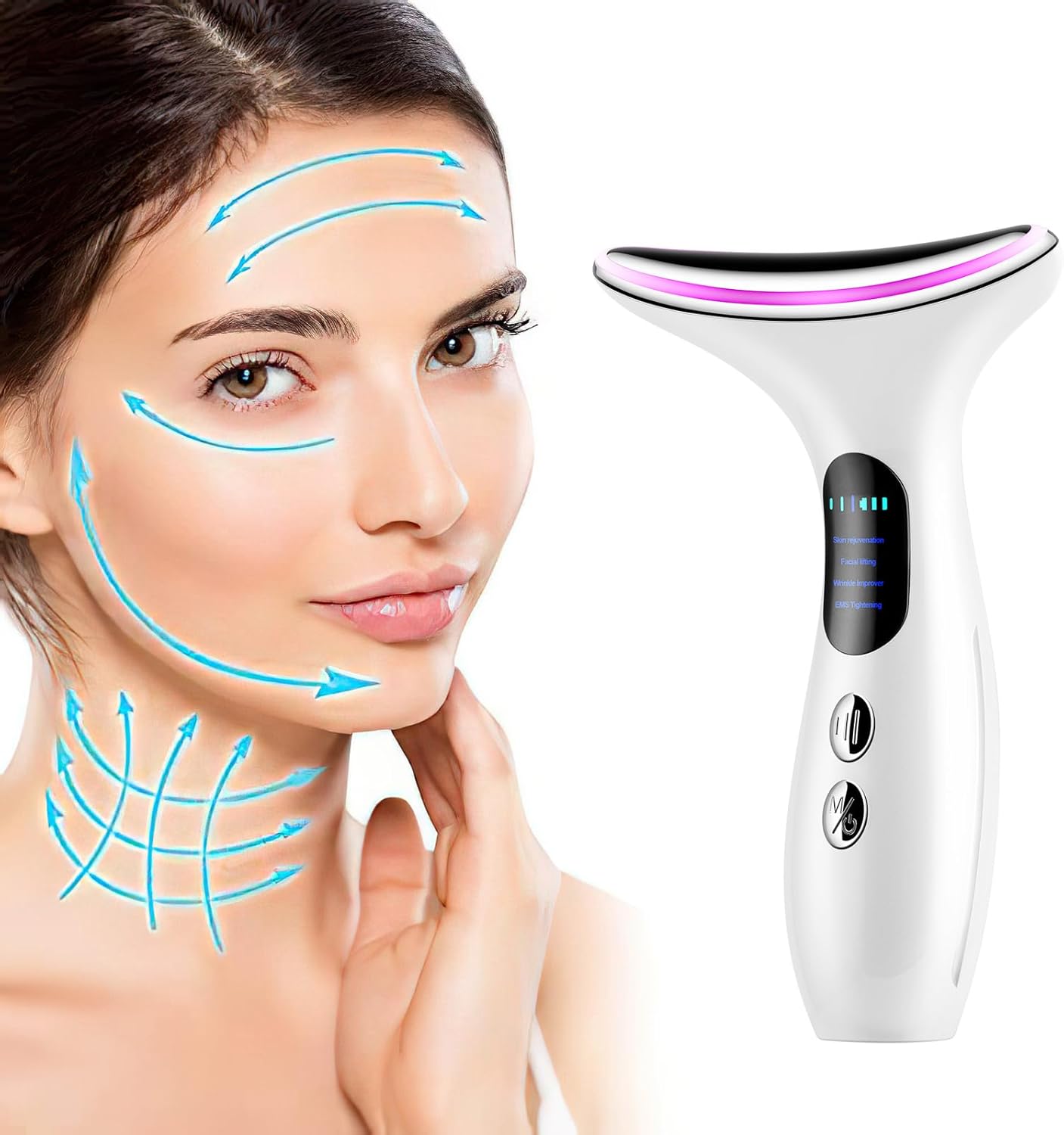 Face Massager,4in1 AntiAging Face and Neck Massager
