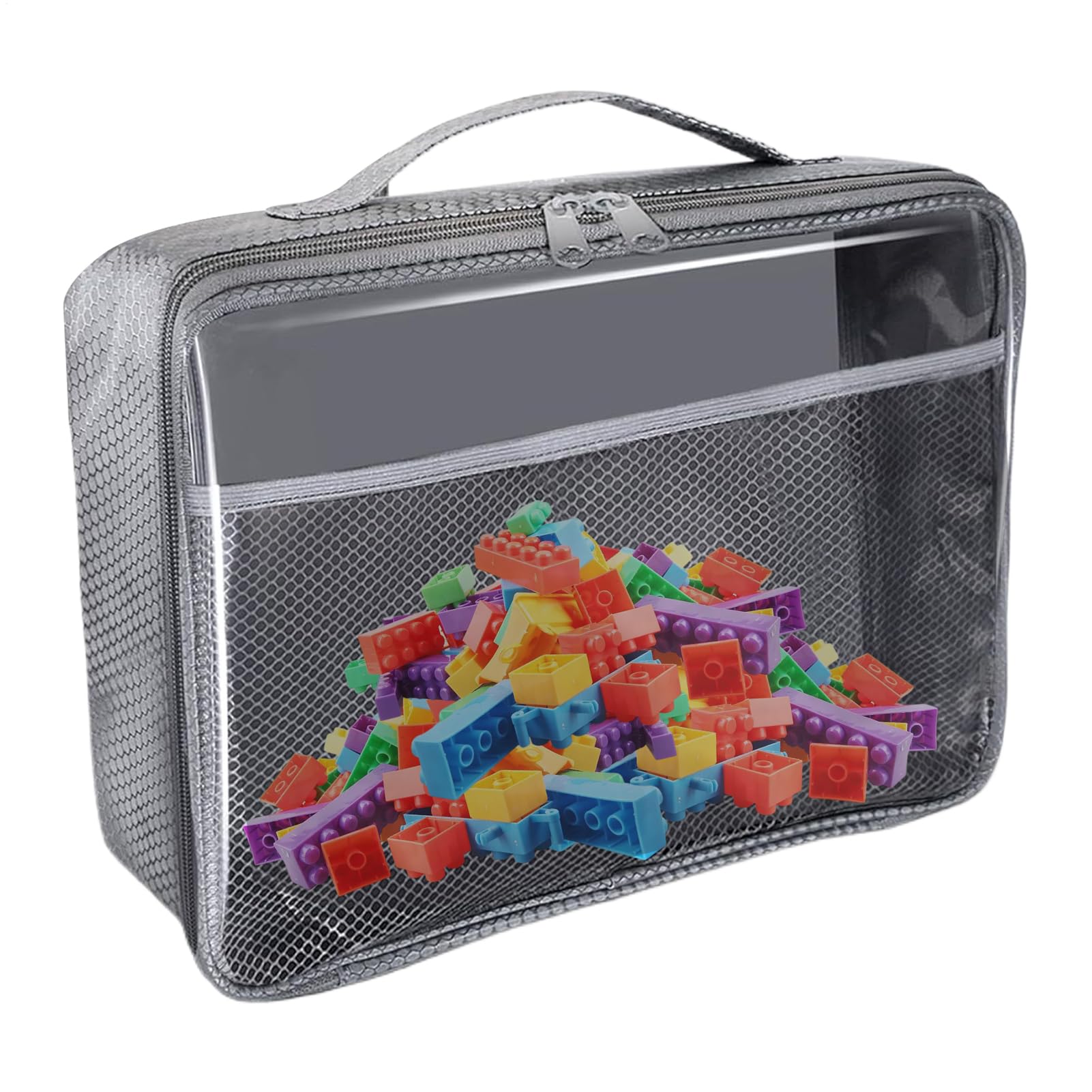 Waterproof Organizer Bags for Toys | Waterproof PVC Toy Bags | PVC Zipper Toy Storage Bag | Safe and Harmless Playset Bag for Cosmetics, Toys, Bills, Photos, Receipts, Documents