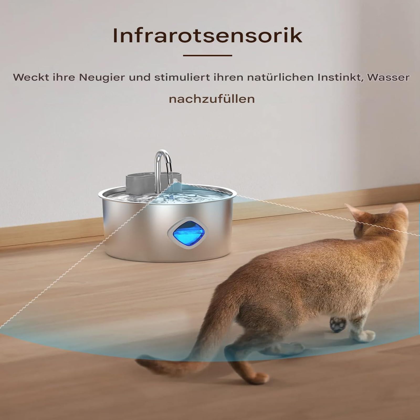 Vetiflow Hundebrunnen, 3,2-Liter-Intelligenter Trinkbrunnen, 4-stufiger Filterung | Leiser, zirkulierender Wassernapf aus Edelstahl 304 für Hunde (1pcs+Individual Filter cartridges (8+4))