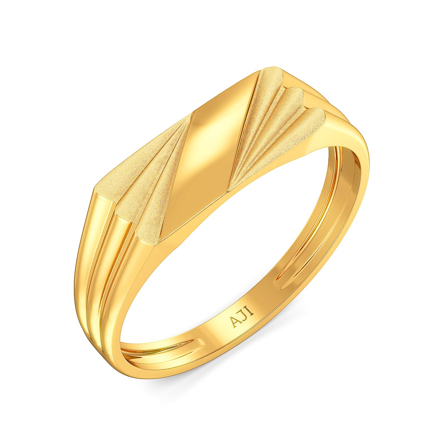 joyalukkas 22 k (916) Rough Dazzling Mens Gold Ring-picture-19