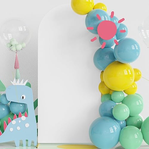 Miniatura 4 de Fomcet Cubierta de arco de boda de 6 pies, color blanco, de 2 caras, de elastano, ajustada, cubierta de arco de tela, cubierta de arco superior