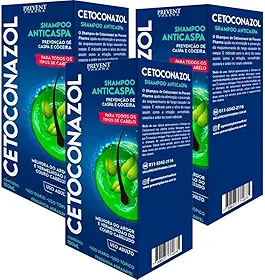 Kit 3 Shampoo Cetoconazol Prevenção Anticaspa Coceira Vermelhidão 100ml Prevent Pharma