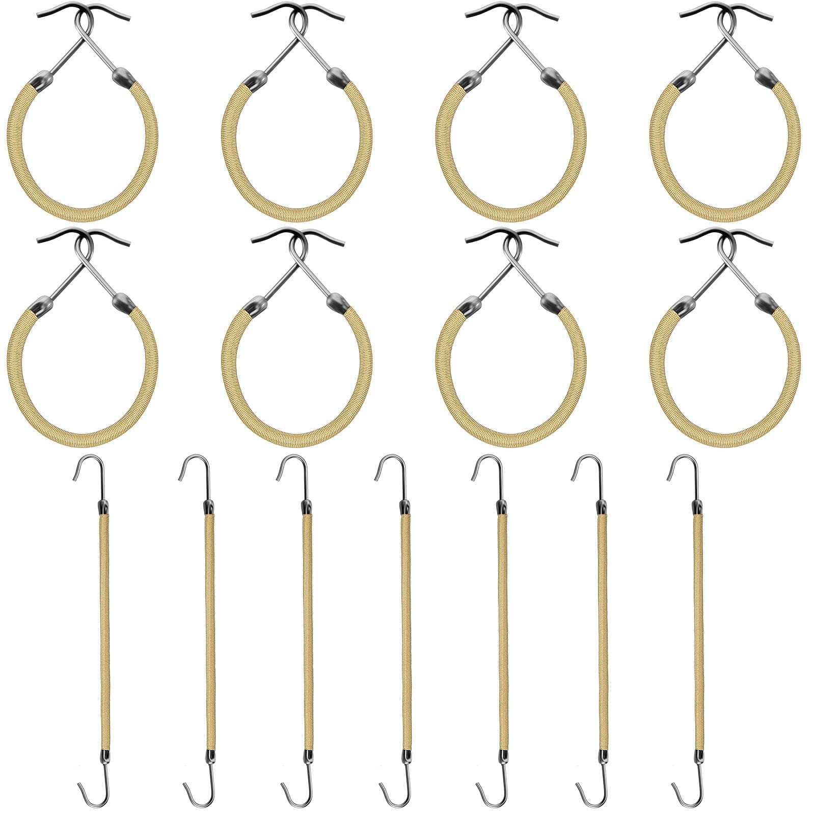 Hotop 15 Pieces Elastic Hook Hair Tie Styling Ponytail Holder Hooks Hair Cord (Blonde)