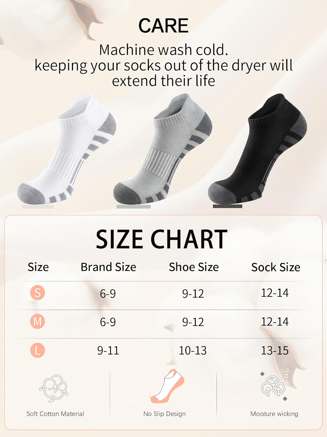 Airacker Athletic Running Ankle Cotton Socks, Low Cut Cushioned functional Anti-Blister Tab Sports Socks for Men Women 6pairs - Image 6
