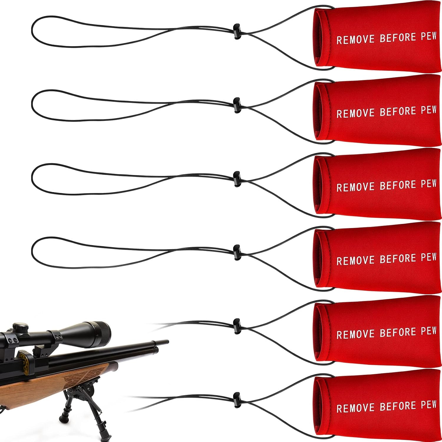 Riakrum 6 Pcs Airsoft Barrel Cover Paintball Barrel Cover with Elastic Bungee Cord for Airsoft and Paintball Markers Accessories, 5.51 x 3.15 Inch