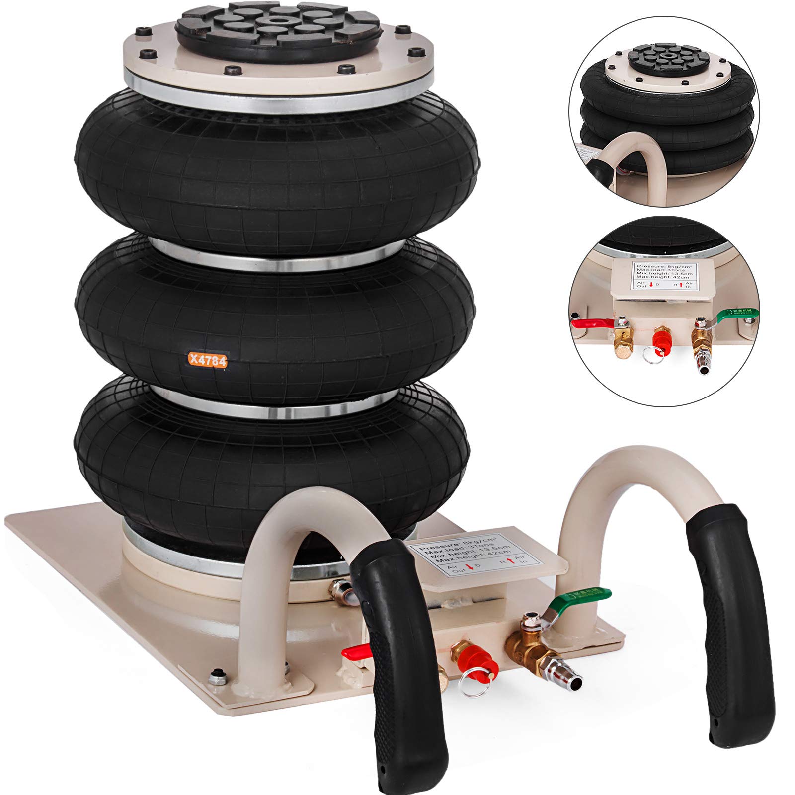 Buy Mophorn Pneumatic Jack 3 Ton Triple Bag Air Jack Lifting Height