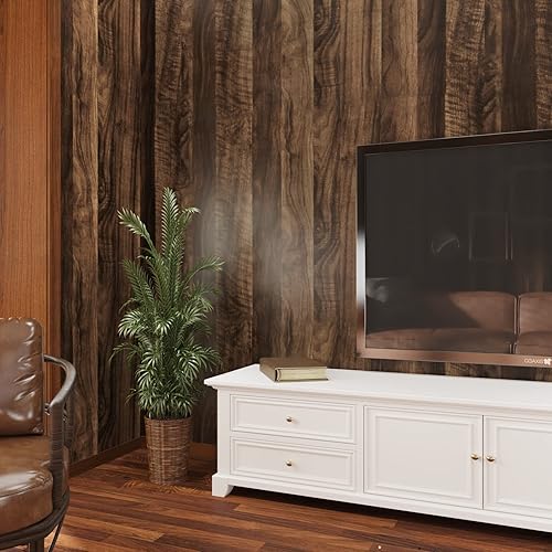 Miniatura 6 de Wallercity Papel adhesivo de madera marrón para encimeras, papel tapiz de madera para gabinetes, papel de contacto de grano de madera, vinilo