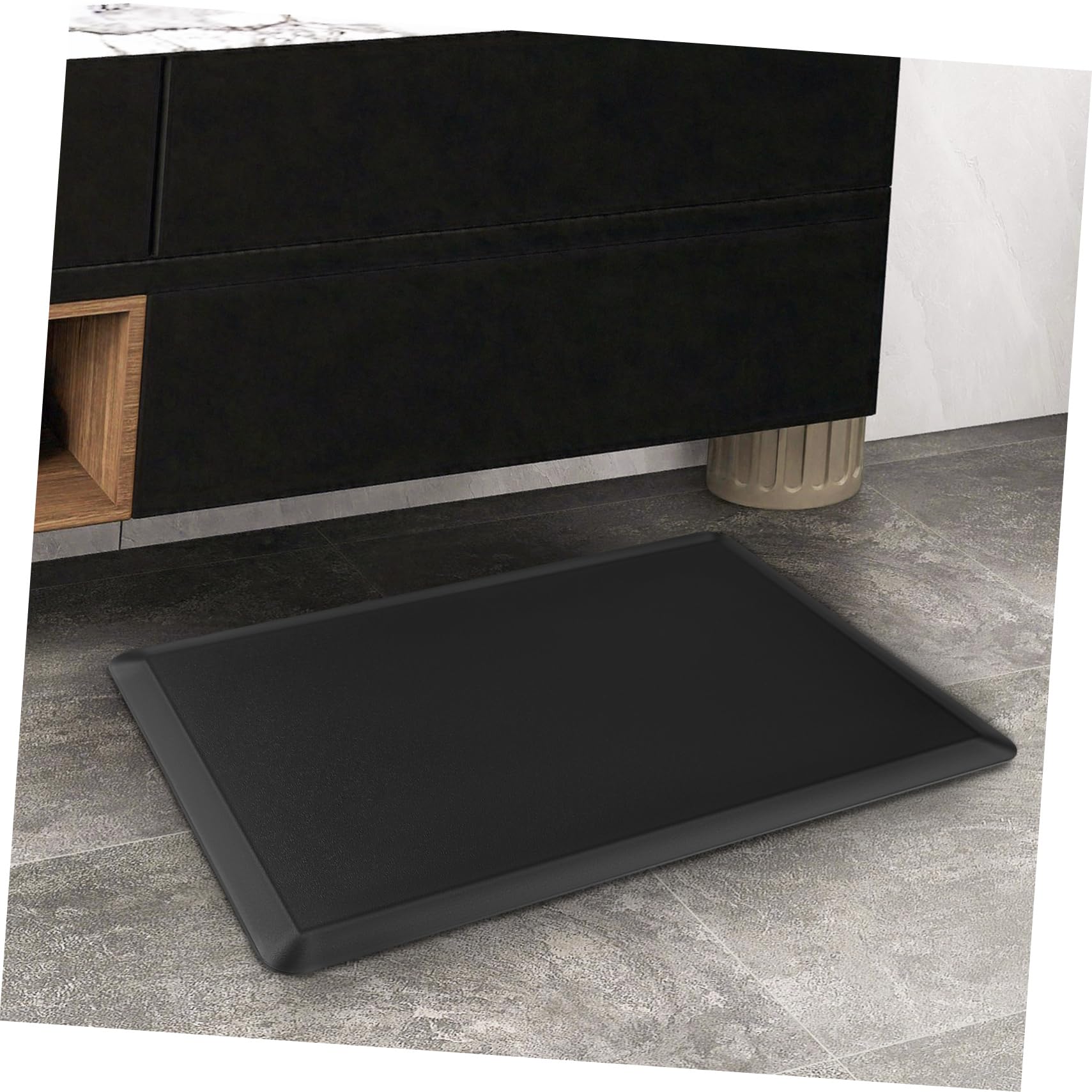 GLEAVI Tappetino Antistanchezza per Piedi Nero in Pvc e Schiuma, Imbottito e Multiuso per Cucina e Ufficio, Facile da Pulire, per Pavimenti e Ambienti di Lavoro
