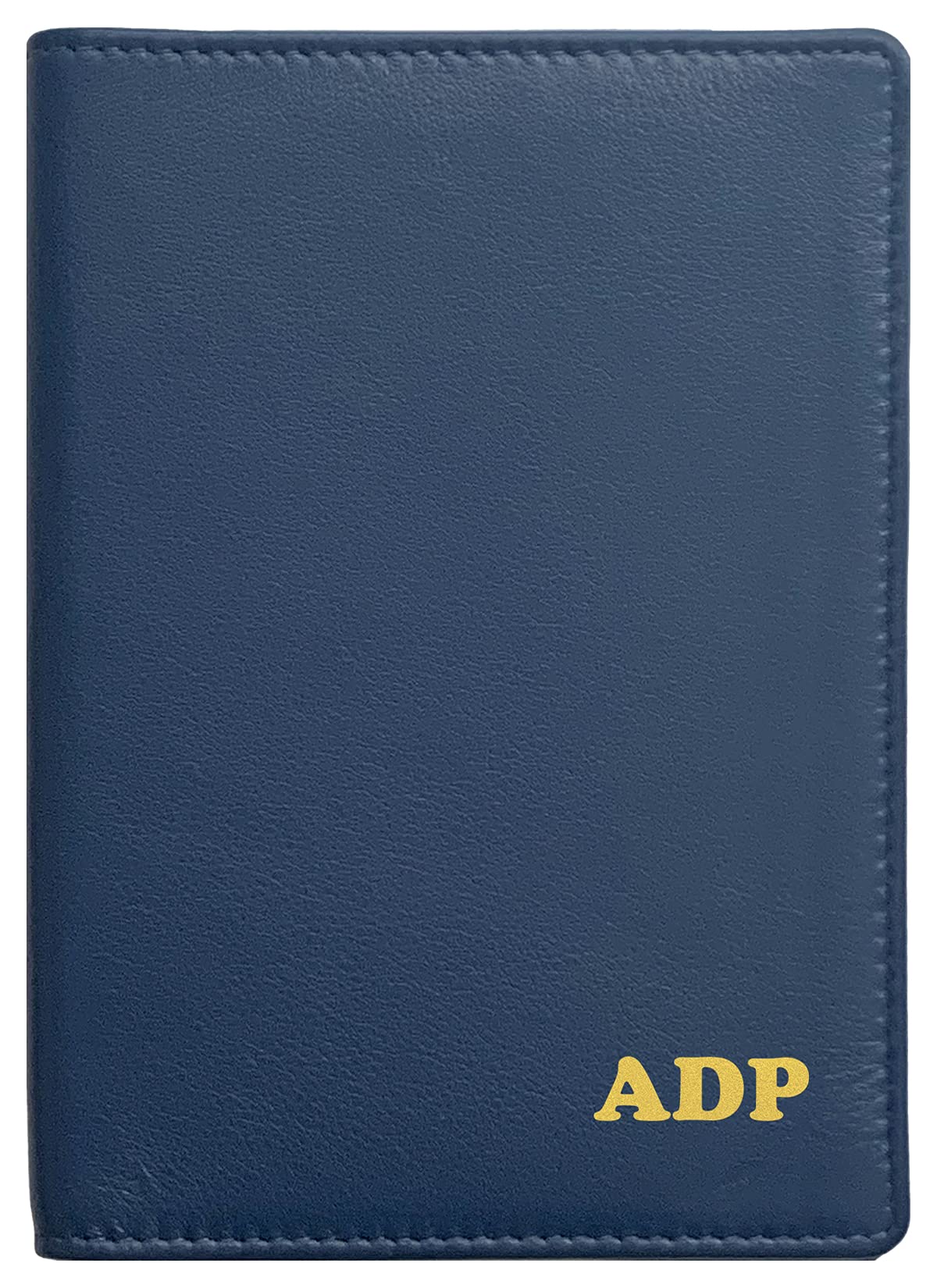 Personalized Monogrammed Navy Leather RFID Passport Wallet