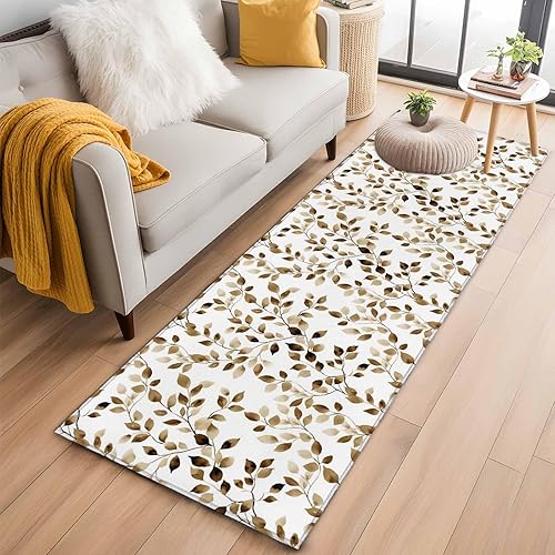 Miniatura 26 de Round Rugs 6ft, Gray Eucalyptus Leaves Non-Slip Area Rugs for Living Room Bedroom Entryway, Summer Botanical Watercolor Retro Washable Carpet Runner