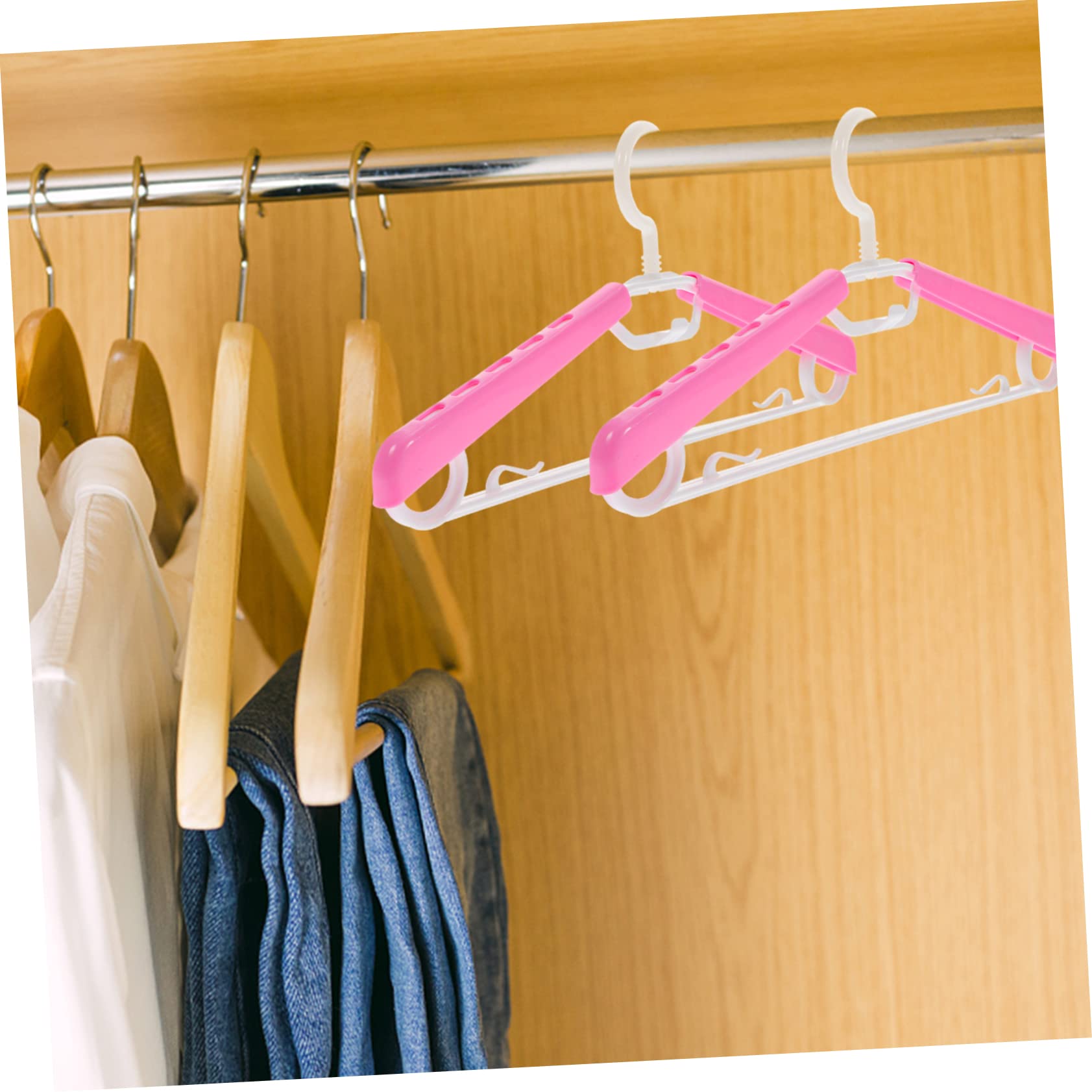 Verstellbare Kleiderbügel 10 Stück aus Abs, 16 bis 23 Zoll, Rosa