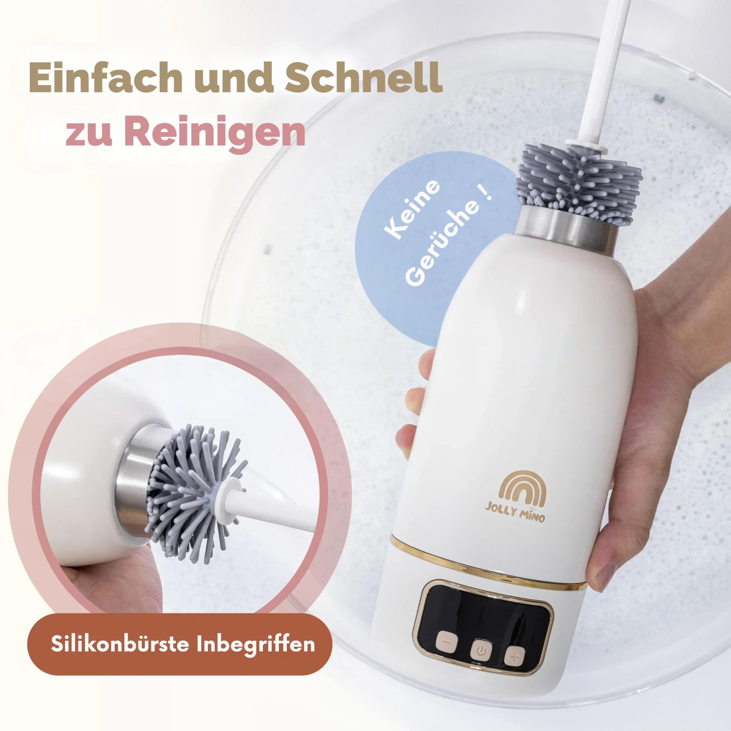 Tragbarer Flaschenwärmer Baby Unterwegs 500 ml – Drahtloser Mobiler Flaschenwärmer – Für Muttermilch & Wasser – Wasserdicht, Edelstahl – Ideal für Nacht, Ausflüge, Auto & Flugzeug