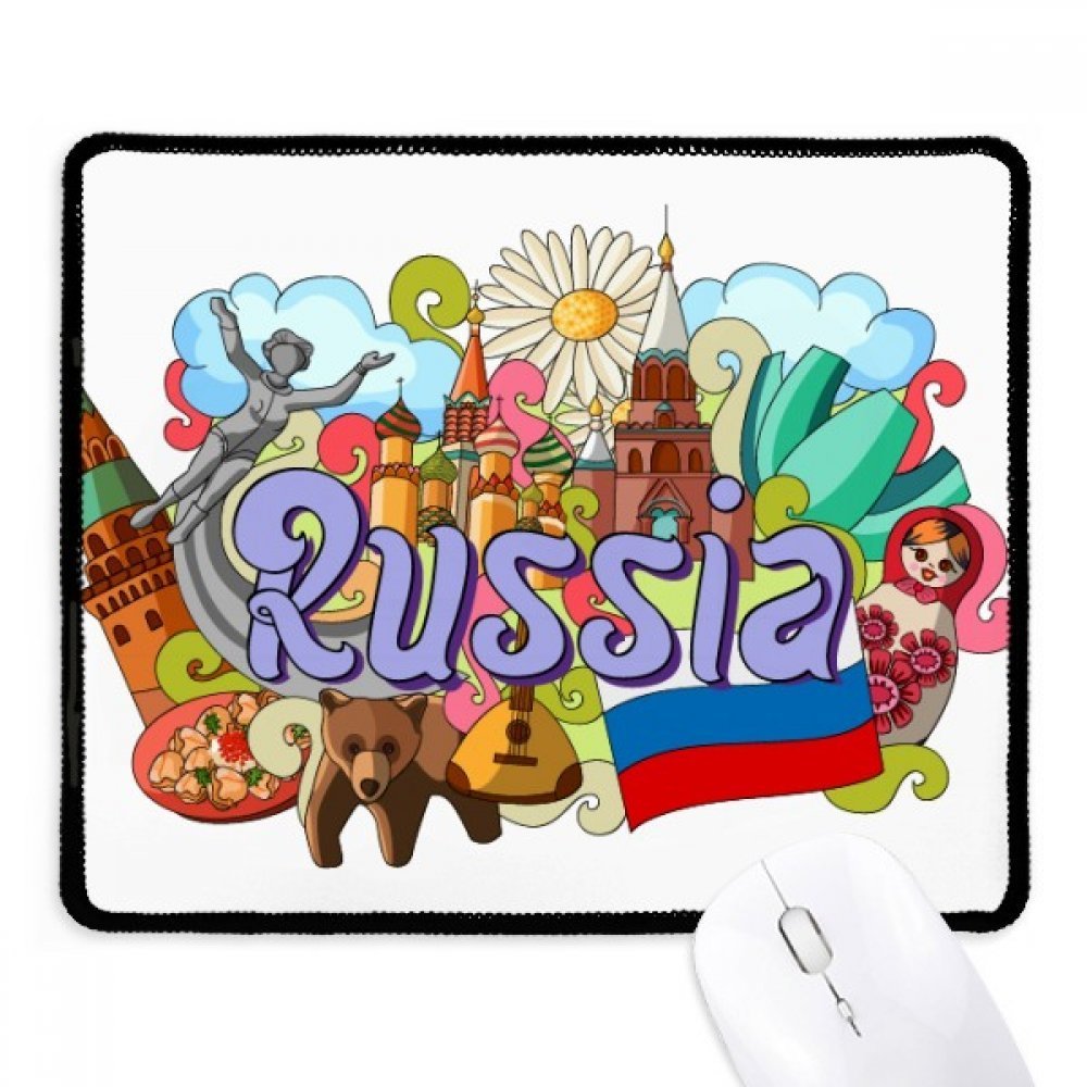 DIYthinker St Basilââ‚¬s Cathedral Lenin Mausoleum Russia Non-Slip Mousepad Game Office Black Titched Edges Gift