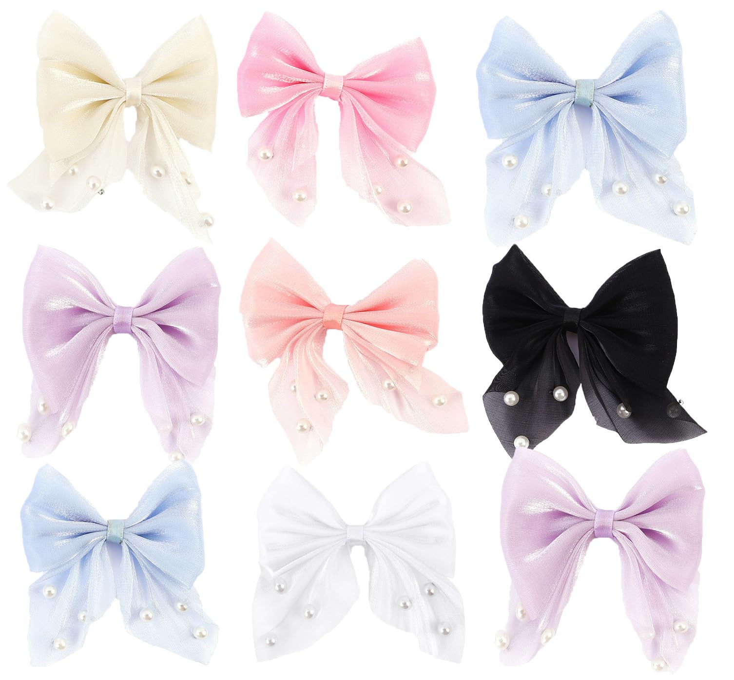 Diy Schleifen 70 Stück Schleife mit Perlen Satinschleifen Selbstklebend Fertige Schleifen 8*7CM Nähen Schleifen Deko Schleifen für Hochzeit Geschenkverpackung Basteln Geburtstag Kuchen(Mixed10#)