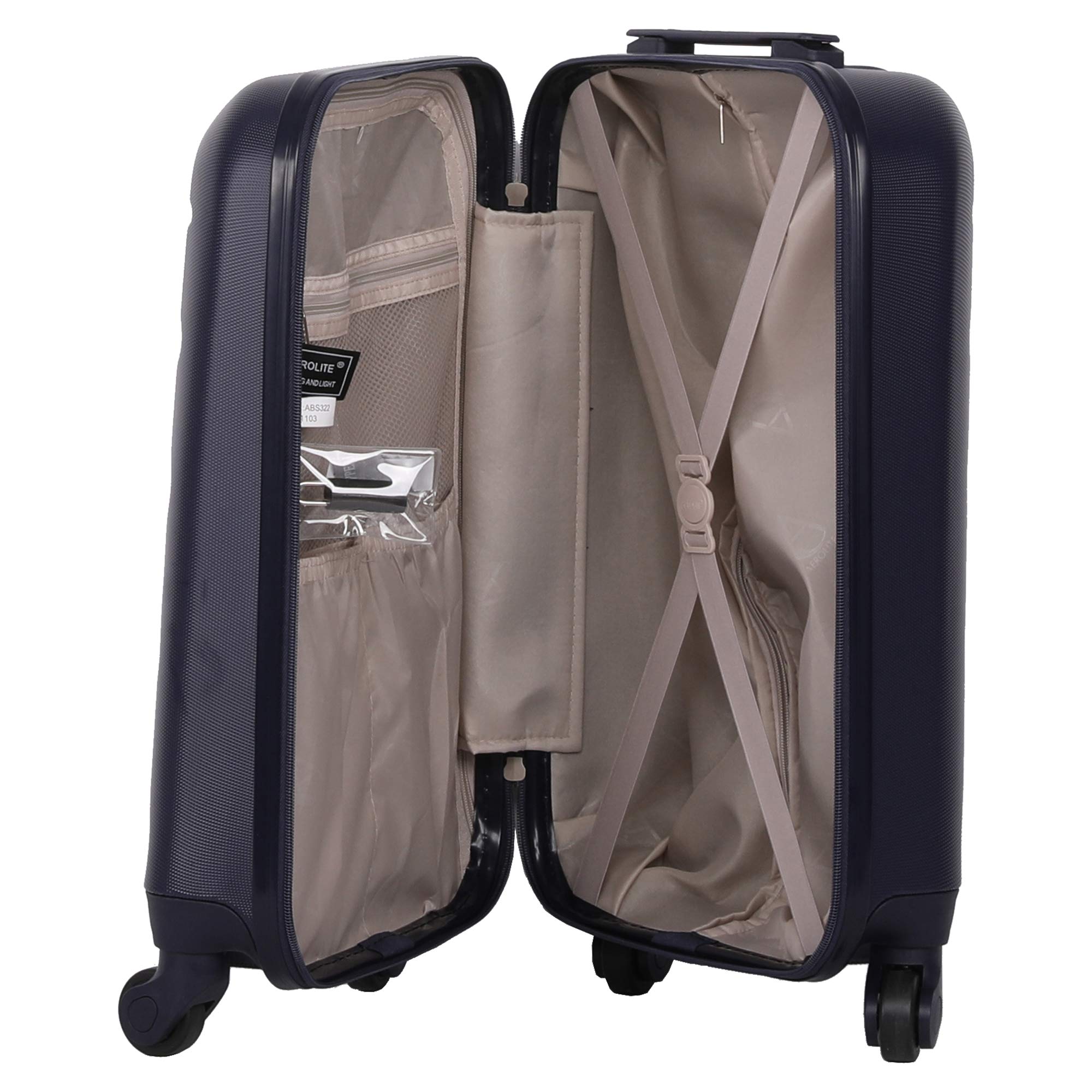 Lightweight 55cm Hard Shell 4 Wheel Travel Carry On Hand Cabin Luggage