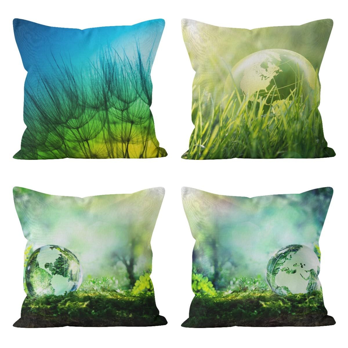 Housse de coussin traversin taie d'oreiller étanche motif herbe pour salon de jardin et terrasse