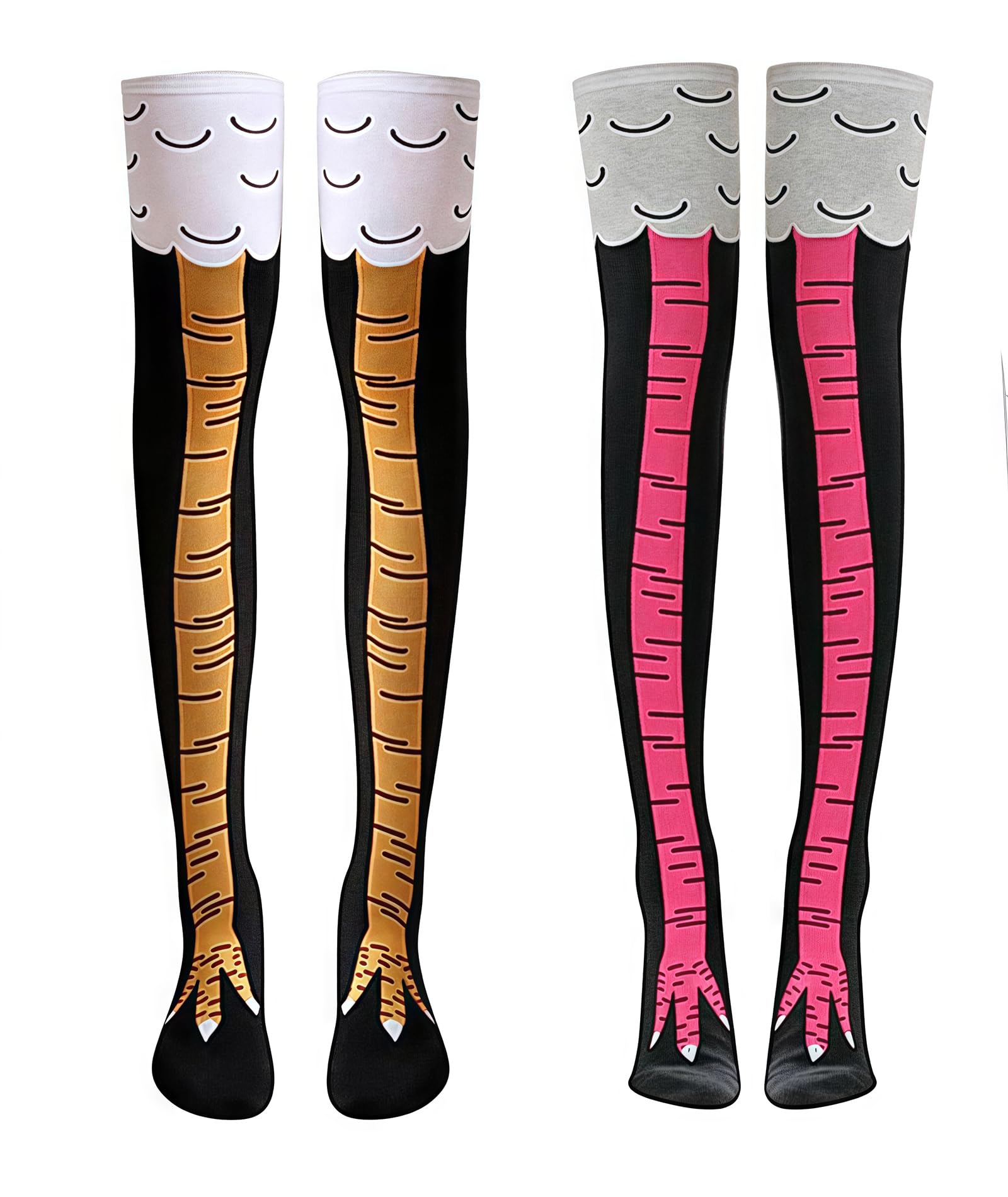 nhcdfa 2 Pair Chicken Socks, Chicken Leg Socks, Cute Socks Funny Gifts 3D Animal Paw Funky Novelty Gifts for Women Girls Friends-picture-58