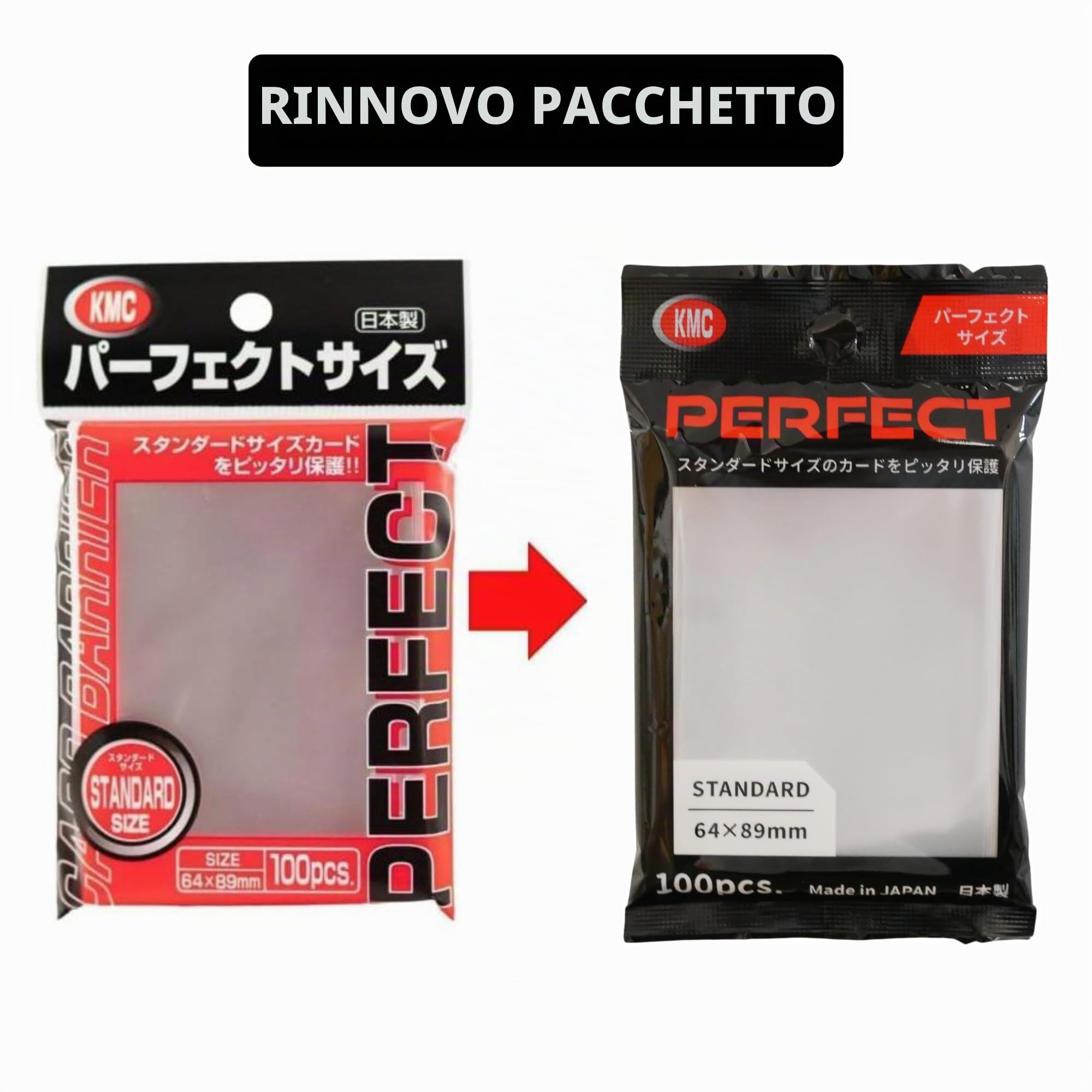 KMC 100 - Bustine protettive per carte, confezione da 2 pacchi, misura perfetta, morbide