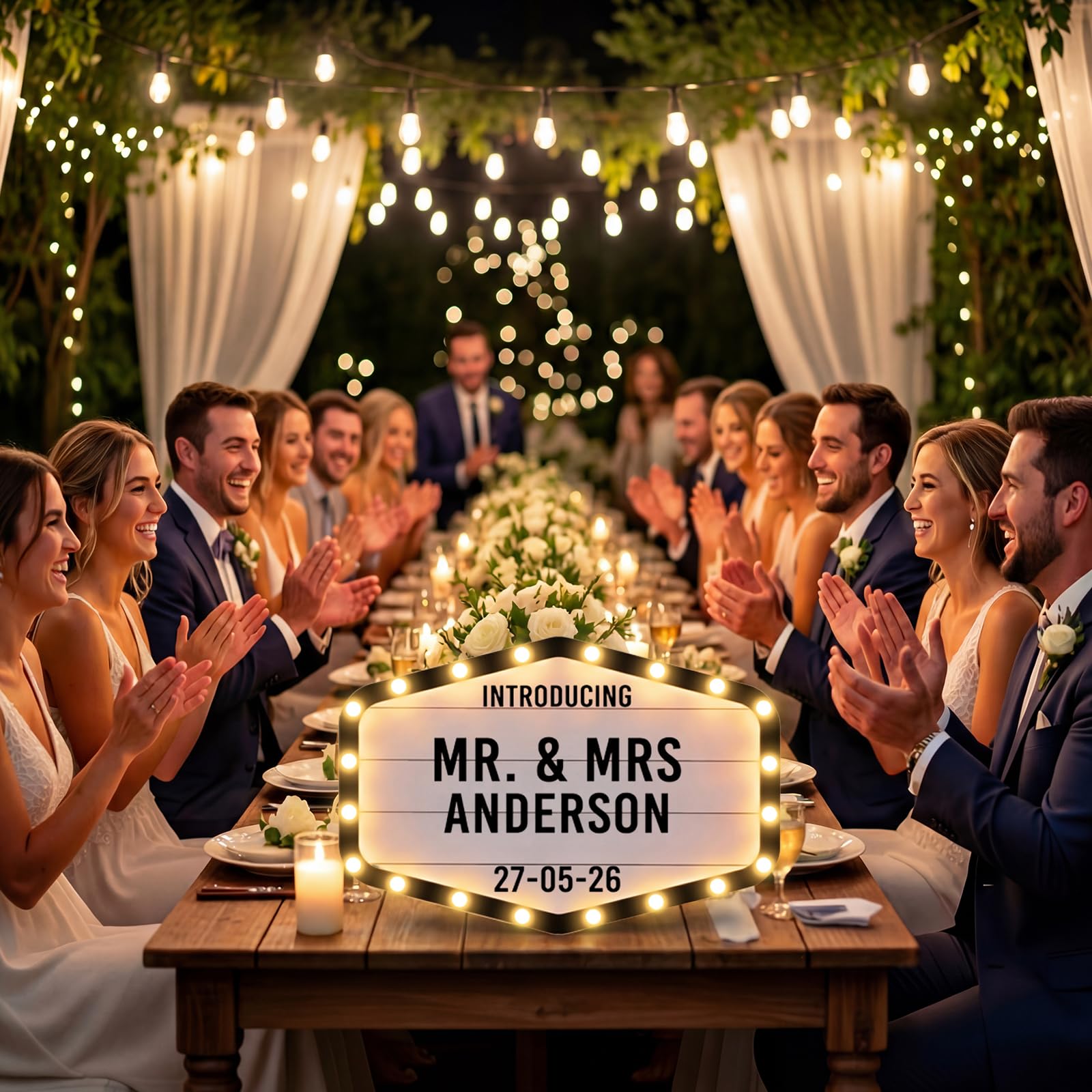Aurelema Letrero de servicio de botella de boda con iluminación personalizada, letrero iluminado impermeable con letras para novia, compromiso, banquete, fiesta de cumpleaños, discoteca, bar (negro
