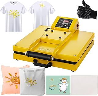 SmarketBuy Clamshell Heat Press 15x15 Inch, 1400W Heat Press Machine for Sublimation/HTV, Large Heat Press Digital Control Heat Transfer Machine for T-Shirts, Bag, Mouse Pad