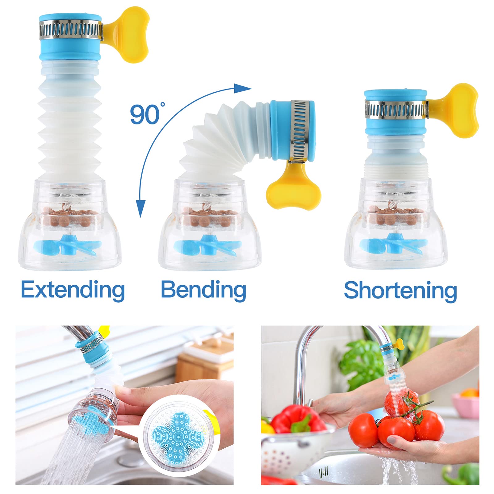 3 Pcs Portable Faucet Mount Filters Purified Water Filter Adjustable Tap Water Filter Faucet Removes Impurities Purified Hard — view 7