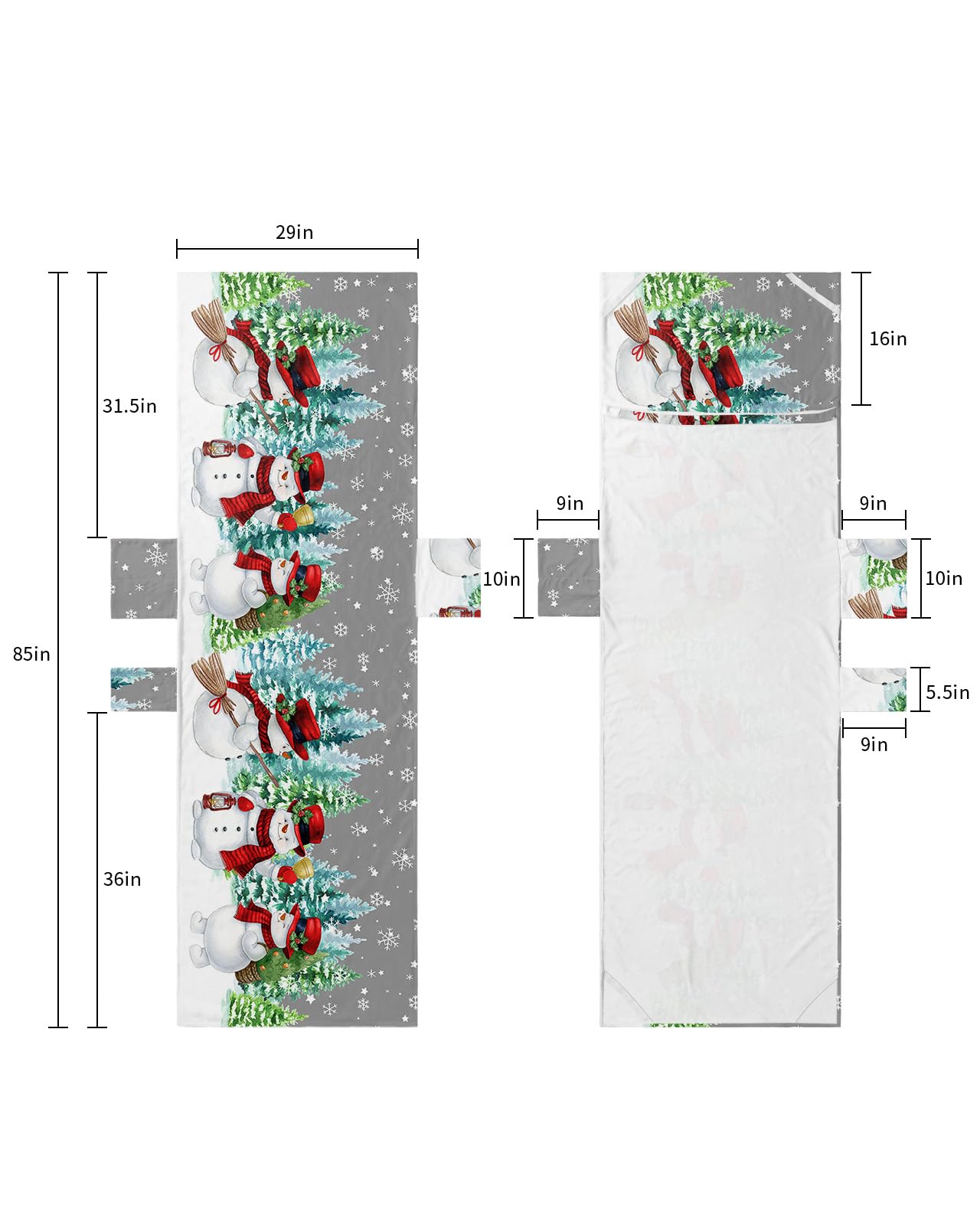 Grey Snowman Christmas Beach Lounge Chair Towel Cover, Soft Chaise Lounge Towel with Side Pockets Patio Pool Chairs Cover for Beach/Pool Sunbathing 29x85 Teal Xmas Tree Winter Snowflake