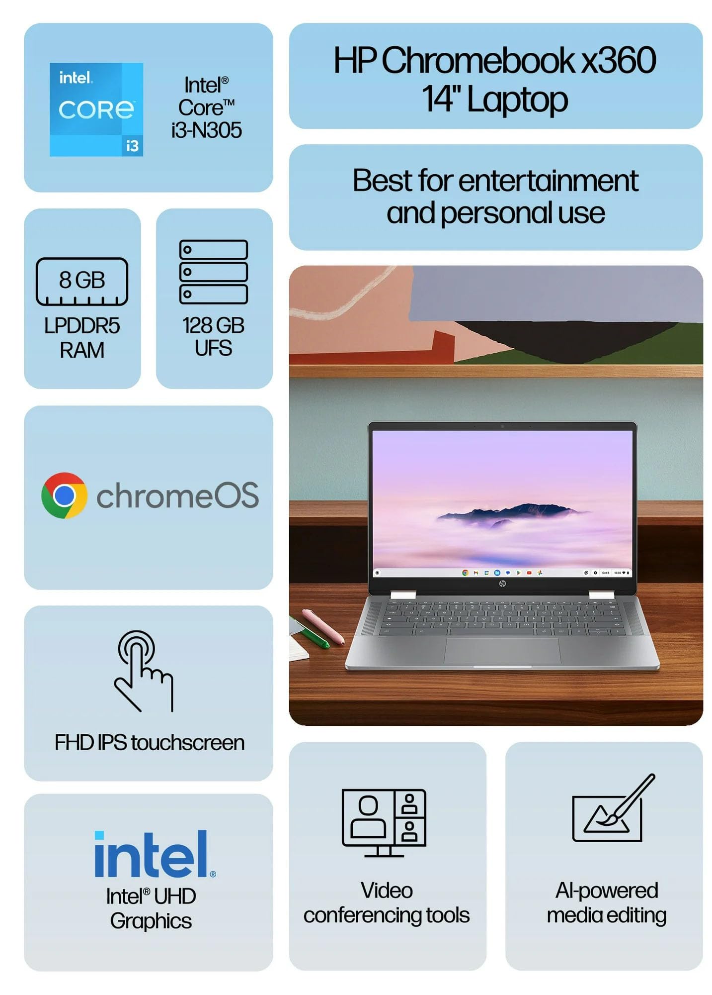 Amazon.com: HP 14b Convertible 2-in-1 Chromebook Plus in Meteor