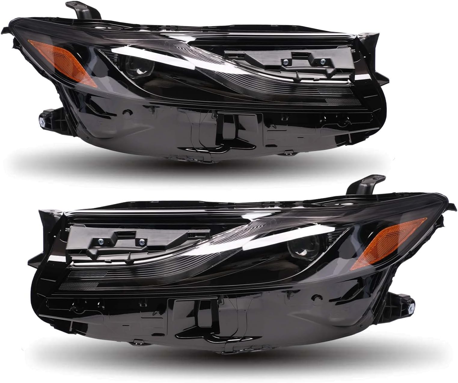 LED Headlights Assembly Compatible with 2024 2025 Toyota Camry LE SE 2.5L l4 Single Projector LEN Head Lamps Pair, Driver and Passenger Side, Replacement for 81150AQ010, 81110AQ010