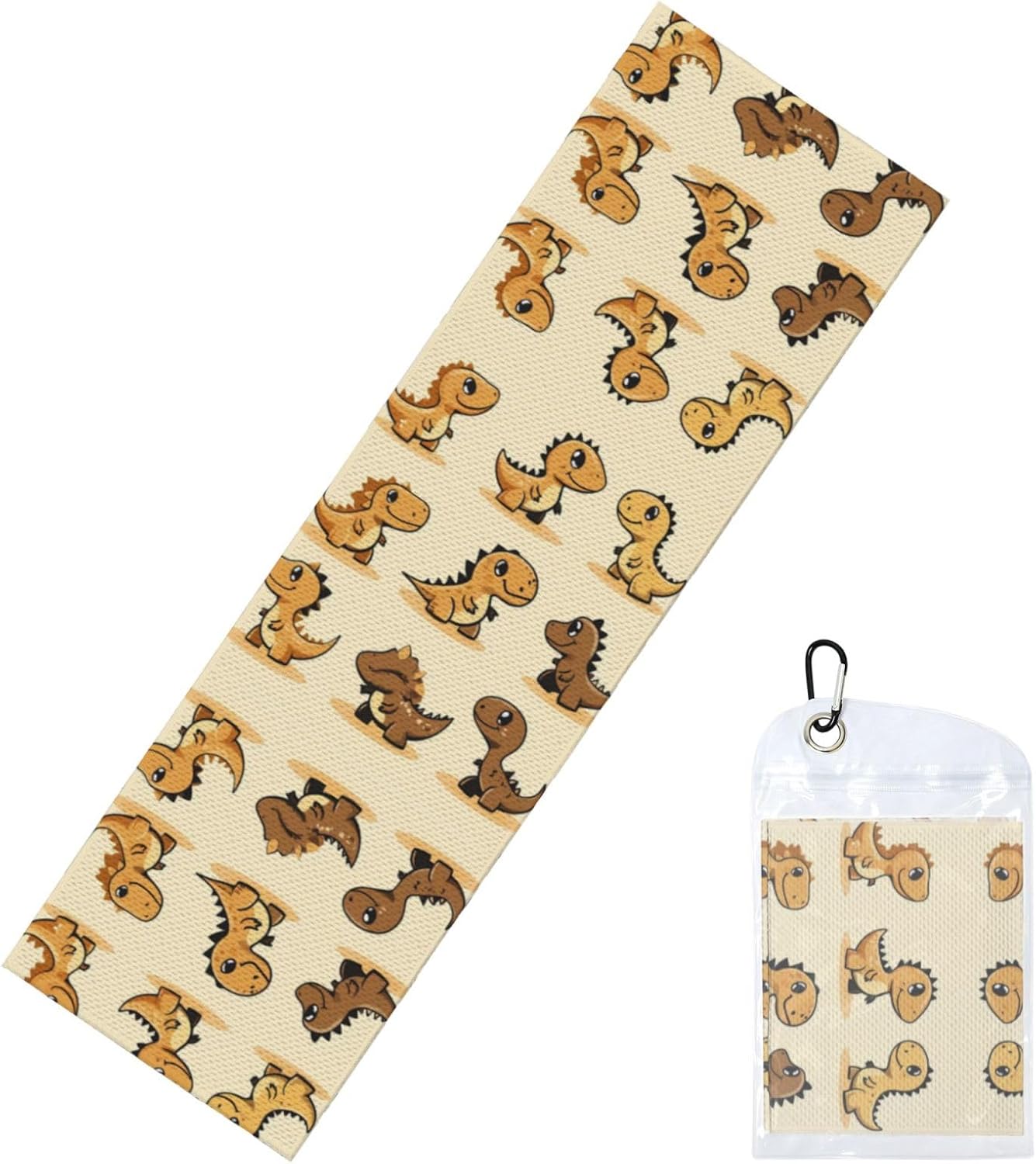 Cooling Towels (40″x12″) Soft Breathable Gym Towels with Waterproof Bag Cooling Neck Wraps for Hot Weather Cute Dinosaur Sweat Towel Microfiber Chilly Towel for Yoga Sport Running Workout