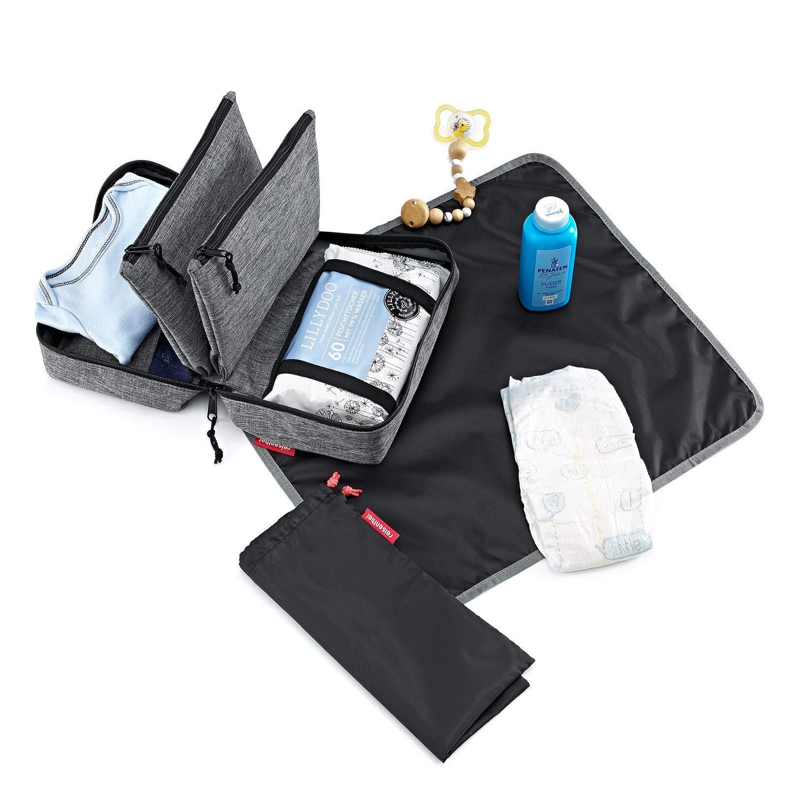 reisenthel babycase Windeltasche 24 x 15,5 x 10 cm/3 l / Polyester twist silver
