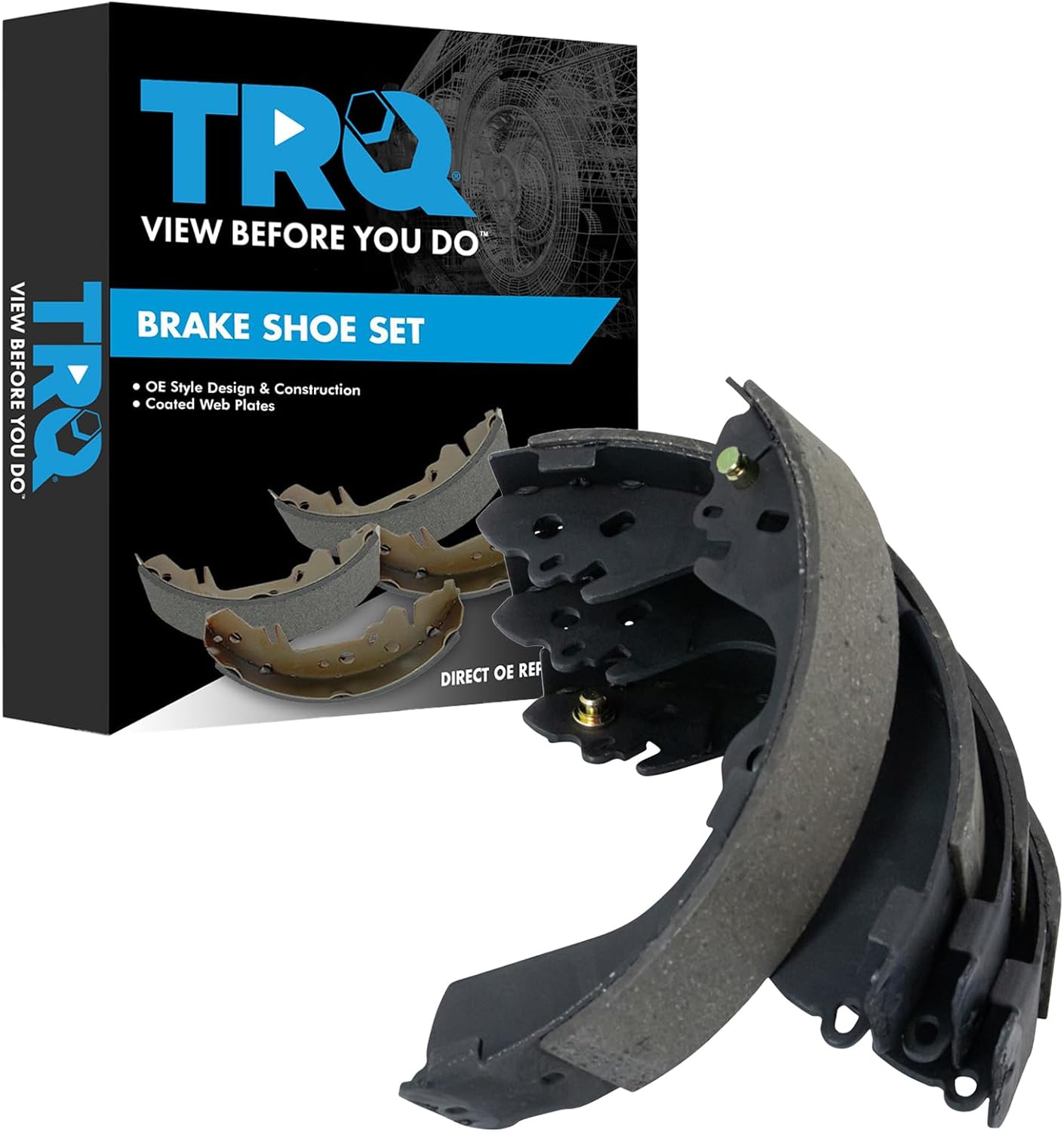 TRQ Rear Brake Shoes Compatible with 2015-2018 Chevrolet City Express 2013-2020 Nissan NV200