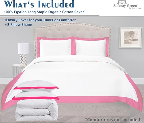 Miniatura 3 de Juego de funda de edredón de 3 piezas, 850 hilos, 100% algodón orgánico, colección de ropa de cama de gran tamaño, tamaño Queen de 98 x 98 pulgadas,