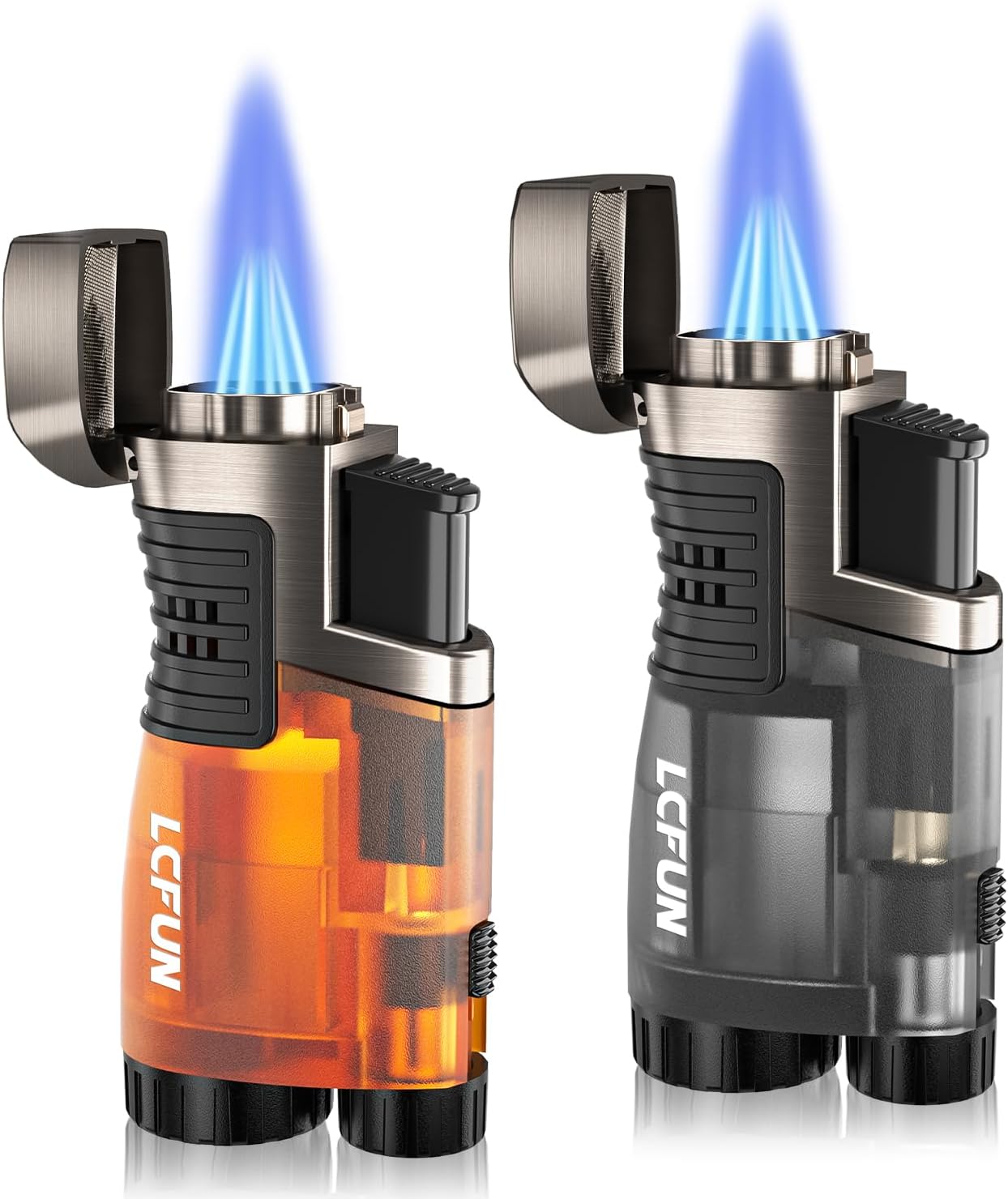 Briquet Torche Au Butane Rechargeable Avec Double Flamme Réglable Pour